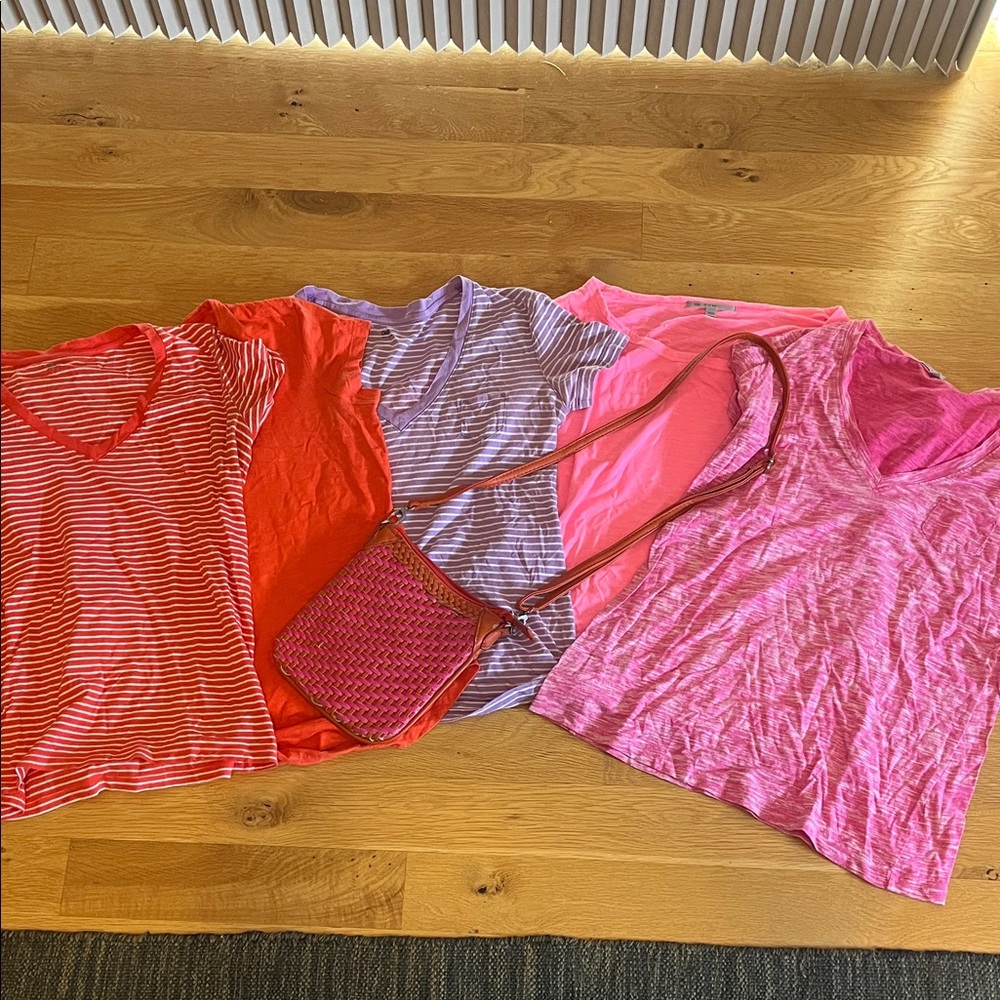 Colorful Tops with Pink Crossbody Bag Bundle